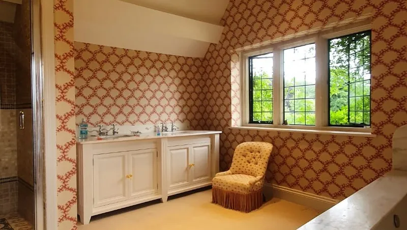 Bathroom wallpaper after